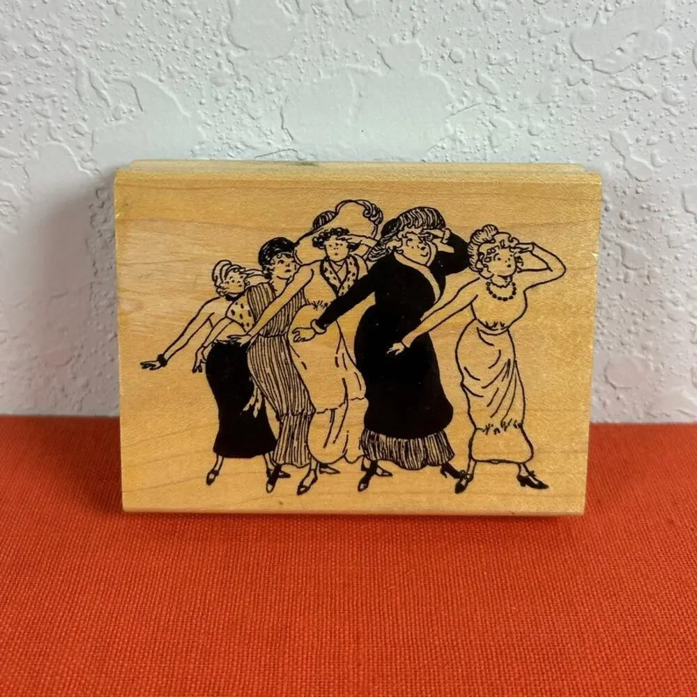 Vtg Wood Mounted Rubber Stamps Ann-Ticipations Preowned 4x3